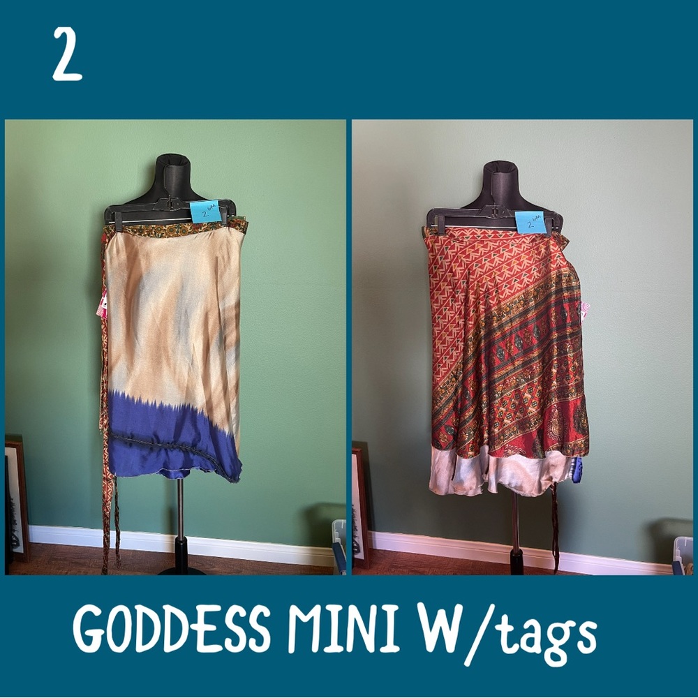 ✨3 for $60✨DARN GOOD YARN Reversible Sari Wrap Skirt  Plus Size Goddess Mini NWT